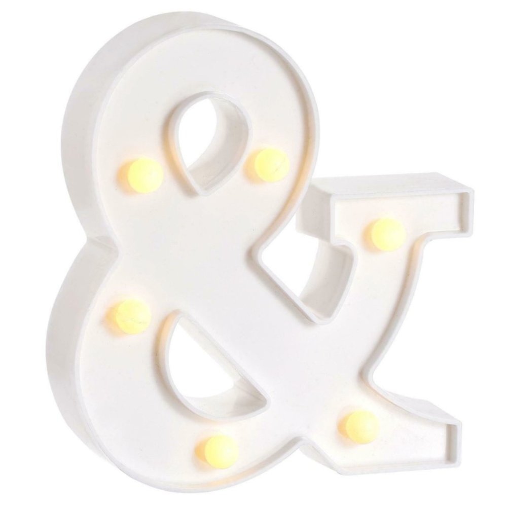 Mini 6" party LED marquee letters numbers in white base with warm white lights